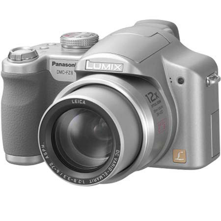Panasonic Lumix DMC-FZ8S Fixed Lens Digital SLR Camera, 7.2 MP, 12x Optical, 4x Digital Zoom, MEGA Optical Image Stabilizer, High Sensitivity Mode, Silver