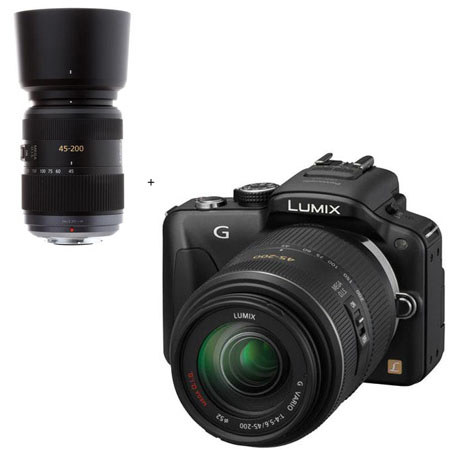 Panasonic Lumix DMC-G3 -Black- w/14-42mm and 45-200mm