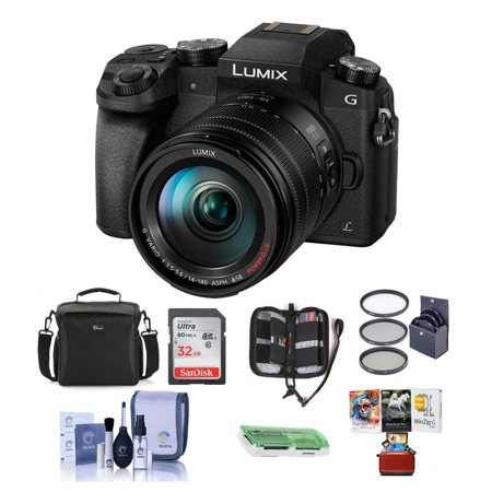 Panasonic Lumix DMC-G7 Mirrorless Camera w/14-140mm Lens Black w/Free Acc Bundle
