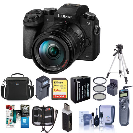 Panasonic Lumix DMC-G7 Mirrorless Camera w/14-140mm Lens Black w/Premium Bundle