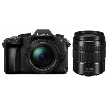 Panasonic LUMIX DMC-G85 Mirrorless Camera with 12-60mm f/3.5-5.6 Lens, Bundle with 45-150mm f/4.0-5.6 Lens, Black