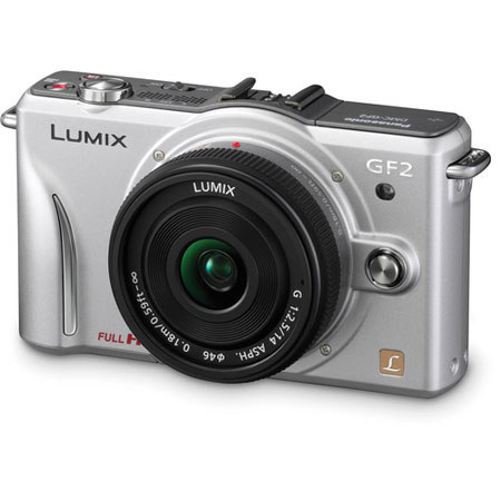 Panasonic Lumix DMC-GF2 Digital Camera w/14mm Lens, Silver
