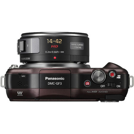 Panasonic Lumix DMC-GF3 Brown Digital Camera /14-42 GX Black Lens