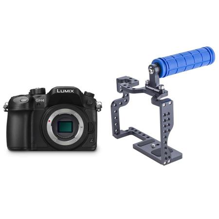 Panasonic Lumix DMC-GH4 Mirrorless Digital Camera Body - Black w/Camera Cage