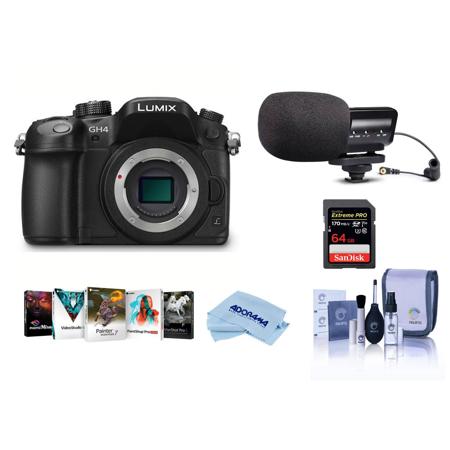 Panasonic Lumix DMC-GH4 Mirrorless Body, Black With Accessory Bundle