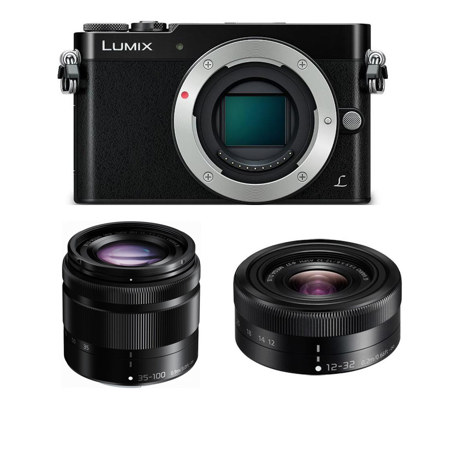Panasonic Lumix DMC-GM5 Mirrorless Camera w/12-32mm &35-100mm Lens - Black