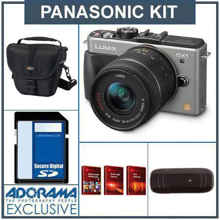 Panasonic Lumix DMC-GX1 Camera Silver - with 14-42mm Zoom Lens Bundle