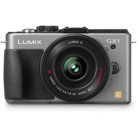 Panasonic Lumix DMC-GX1 Body w/14-42mm Premium X Power Zoom Lens, Silver Bundle