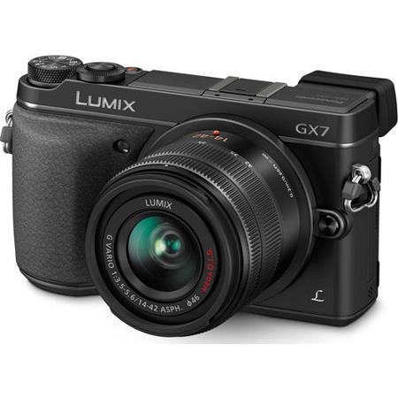 Panasonic Lumix DMC-GX7 Kit with Lumix G Vario 14-42mm/F3.5-5.6 Lens- Black