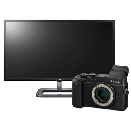 Panasonic Lumix DMC-GX8 Mirrorless Camera Body Black W/ LG 31" 4K IPS Monitor