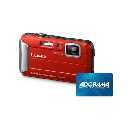 Panasonic Lumix DMC-TS30 720p HD Waterproof Digital Camera, Red w/$40 Gift Card
