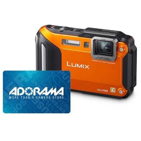 Panasonic LUMIX DMC-TS6 WiFi Enabled Digital Camera, Orange w/$25 Adorama Gift