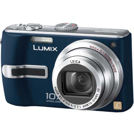Panasonic Lumix DMC-TZ3A Digital Camera, 7.2 Megapixel, 10x Optical, 4x Digital Zoom, MEGA Optical Image Stabilization and 3" LCD Display - Blue Finish