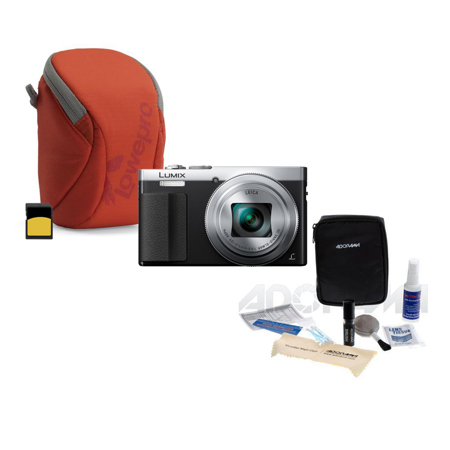 Panasonic Lumix DMC-ZS50 Digital Camera, Silver with Basic Accessory Bundle
