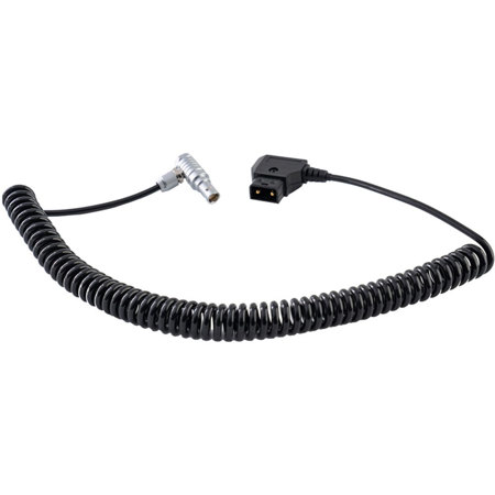 IndiPRO 12-36" Coiled D-Tap to 2-Pin Lemo-Type Power Cable for RED KOMODO