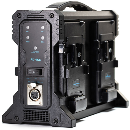 IndiPRO 4x Micro Alpha 99Wh V-Mount Li-Ion Batteries & Charger Kit, Carbon Fiber