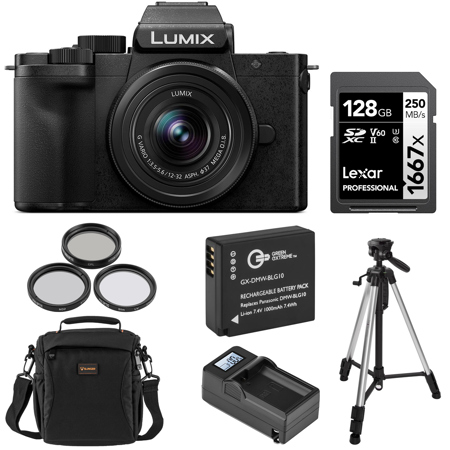 LUMIX DC-G100D Camera w/G Vario 12-32mm f/3.5-5.6 ASPH Lens, w/Accessories Kit