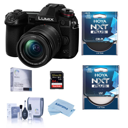 Panasonic Lumix G9 4K Camera w/12-60mm f/3.5-5.6 Lens, Bundle w/Hoya Filter Kit