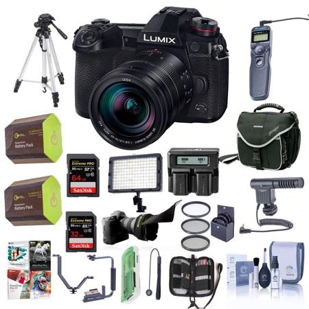 Panasonic Lumix G9 Mirrorless Camera, Black w/DG 12-60/2.8-4 Lens W/Pro Acc Kit