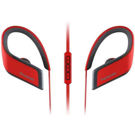 Panasonic RP-BTS30 WINGS Wireless Sport Clips Headphones with Mic, Red