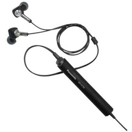 Panasonic RP-HC56-K Noise Canceling In-Ear Travel Headphones, Black & Silver