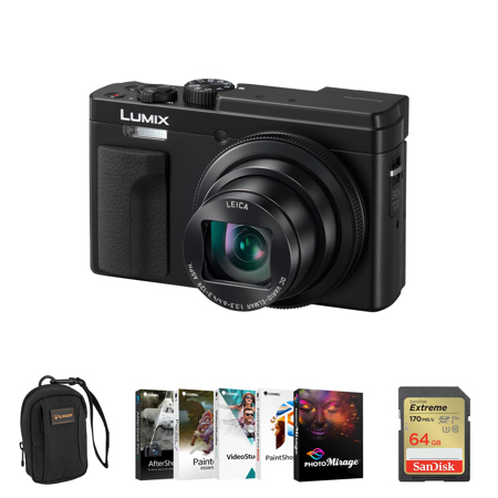 Panasonic LUMIX DC-ZS80D Digital Camera, Black with PC Software & Accessories