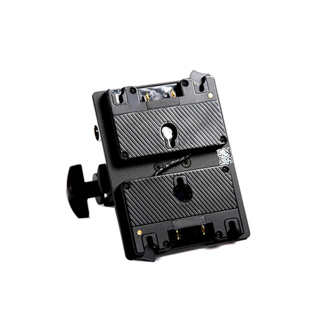 IndiPRO Dual Battery Adapter Plates with 4-Pin XLR Connector and Locking Clamp Gold Mount