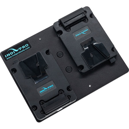 IndiPRO Dual V-Mount Battery Adapter Plate with D-Tap to V-Mount Plate