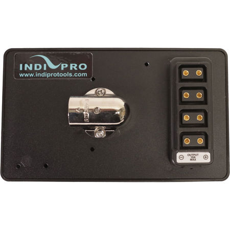 IndiPRO Battery Emilinator Gold Mount Plate w/4-Pin XLR & 4-Way D-Tap Splitter