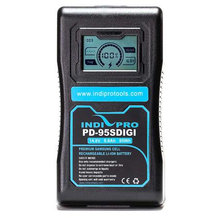 IndiPRO PD-95SDIGI 14.8V 95Wh V-Mount Lithium-Ion Battery with LCD Display