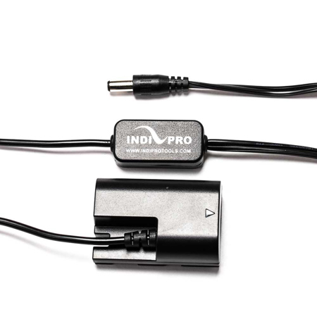 IndiPRO 24" 2.5mm DC Power Cable to Regulated Canon LP-E6 Type Dummy Battery Connector, 19V Maximum Power