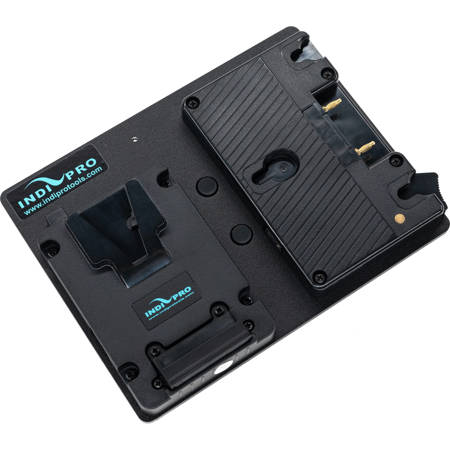 IndiPRO Gold Mount and V-Mount Hot Swappable Battery Adapter Plate with D-Tap to Gold Mount Plate