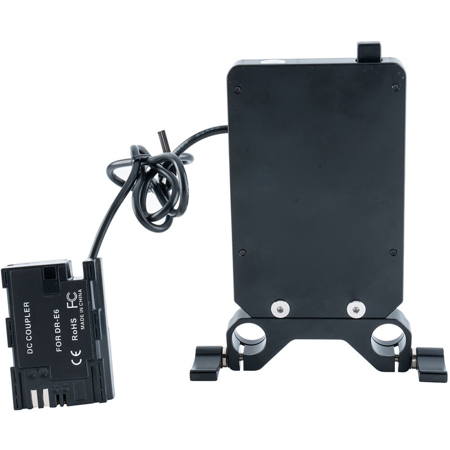 IndiPRO Ultra Mini V-Mount Adapter Plate with 15mm Rod Clamp for Canon LP-E6