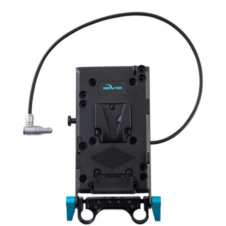 IndiPRO V-Mount Battery Plate with Dual D-Tap Output and 15mm Rod Mount