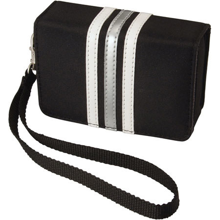 Pentax Fashion Wrist Case, Black with White Stripes