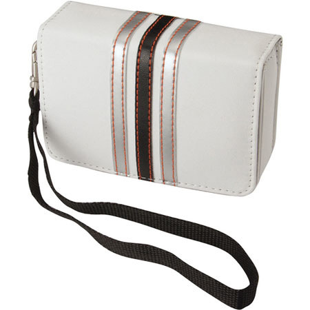Pentax Fashion Wrist Case, f/Pentax Optio H90, I-10h, White with Black Stripes