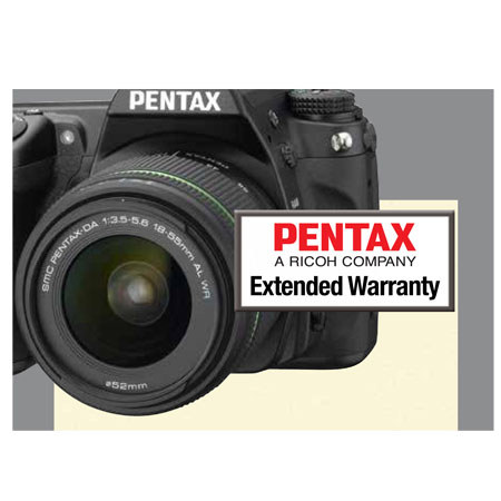 Pentax 2 Year Extended Warranty for all current DSLR, Compact and Q Cameras. (Total Warranty 3 years - 1 Year Standard + 2 Years Additional)
