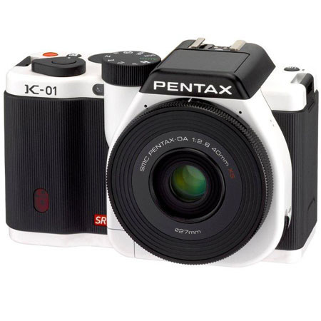 Pentax K-01 Digital Camera with Pentax 40mm F/2.8 XS Lens - White