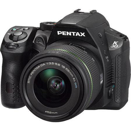 Pentax K-30 Camera w/18-55mm f/3.5-5.6 AL WR Lens, Black, w/50-200mm WR Lens
