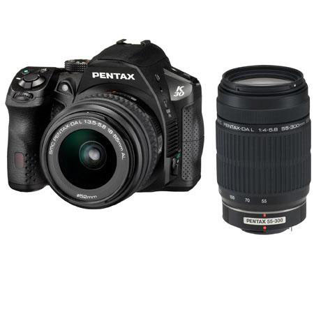 Pentax K30 DSLR Camera w/18-55 DA & 55-300 DAL Lenses -BUNDLE- + $100 Gift Card
