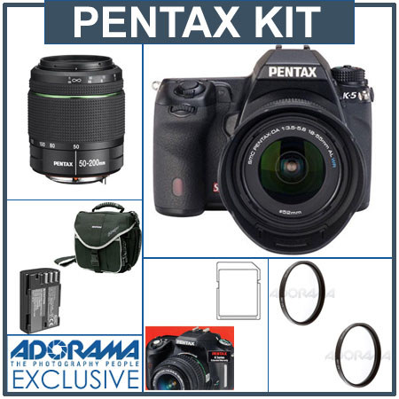 Pentax K-5 Camera w/18-55mm Lens, Bundle w/Pentax 50-200mm Lens & MORE