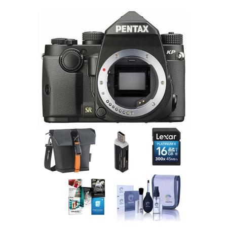 Pentax KP 24MP TTL Autofocus DSLR Camera, Black with Free Accessory Bundle