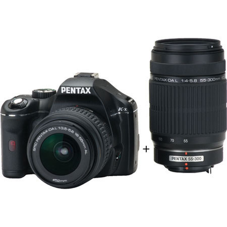 Pentax K-X 2 Lens Kit, DA L 18-55mm/55-300mm Lens/4GB