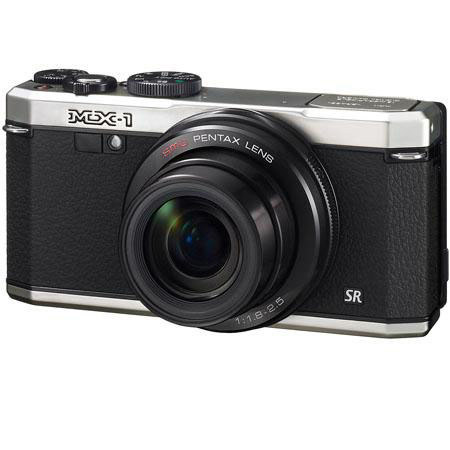Pentax MX-1 Digital Camera, Silver - Bundle - with Camera Case, 16GB Card & MORE