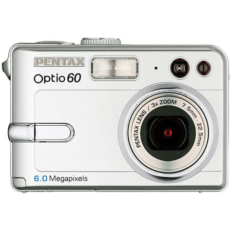 Disc. Optio 60 Digital Camera, 6 Megapixel, 3x Optical Zoom, 4x Digital Zoom.