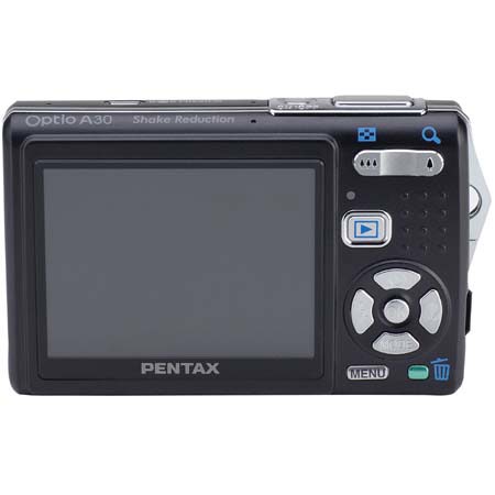 Pentax Optio A30 Digital Point & Shoot Camera, 10 Megapixel, 3x Optical Zoom, 5.4x Digital Zoom, 2.5" LCD Display