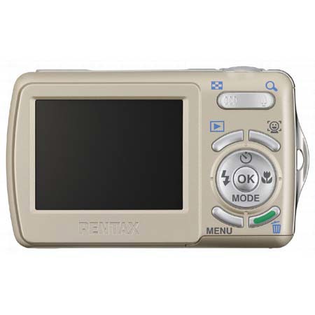 Pentax Optio E70 Dig Cam w/ 10.0MP,2.4" LCD Screen,Gold