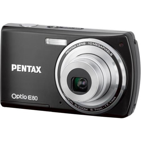 Pentax Optio E80 Digital Camera Kit,-Blk-w/4GB SD MCrd