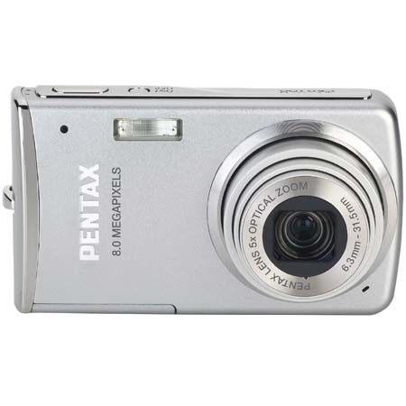 Pentax Optio M50 Digital Point & Shoot Camera, 8.0 Megapixel, 5x Optical, 5.1x Digital Zoom, 2.5" LCD Monitor, Silver