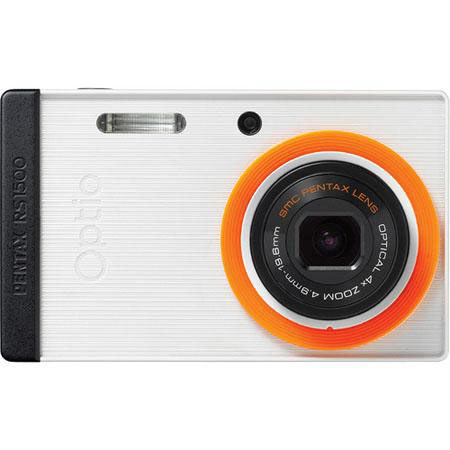 Pentax Optio RS1500 Digital Camera,White Bundle 4GB SD